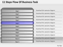 1013 business ppt diagram 11 steps flow of business task powerpoint template