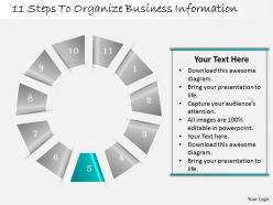 1013 business ppt diagram 11 steps to organize business information powerpoint template