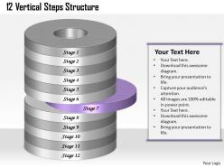 1013 business ppt diagram 12 vertical steps structure powerpoint template