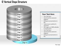 1013 business ppt diagram 12 vertical steps structure powerpoint template
