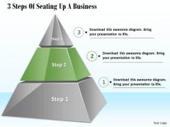1013 business ppt diagram 3 steps of seating up a business powerpoint template