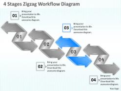 1013 business ppt diagram 4 stages zigzag workflow diagram powerpoint template