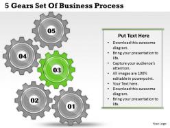 1013 business ppt diagram 5 gears set of business process powerpoint template