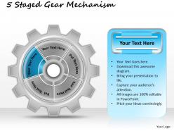 37238253 style variety 1 gears 5 piece powerpoint presentation diagram infographic slide