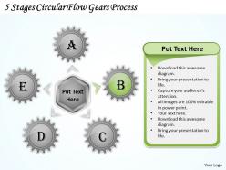 1013 business ppt diagram 5 stages circular flow gears process powerpoint template
