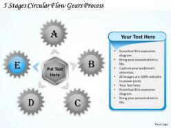 1013 business ppt diagram 5 stages circular flow gears process powerpoint template