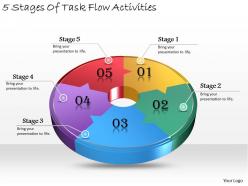 1013 business ppt diagram 5 stages of task flow activities powerpoint template