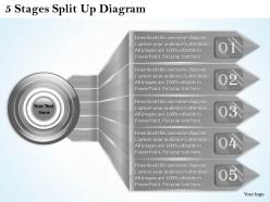 1013 business ppt diagram 5 stages split up diagram powerpoint template