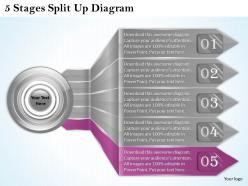 1013 business ppt diagram 5 stages split up diagram powerpoint template