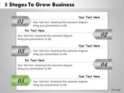 1013 business ppt diagram 5 stages to grow business powerpoint template