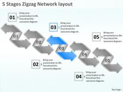 1013 business ppt diagram 5 stages zigzag network layout powerpoint template
