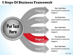 1013 business ppt diagram 5 steps of business framework powerpoint template