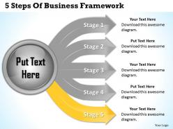 1013 business ppt diagram 5 steps of business framework powerpoint template