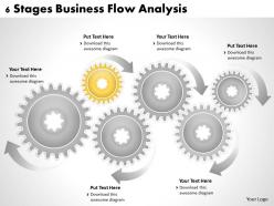 1013 business ppt diagram 6 stages business flow analysis powerpoint template
