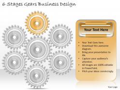 1013 business ppt diagram 6 stages gears business design powerpoint template