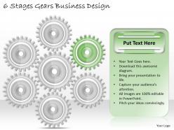 30110291 style variety 1 gears 6 piece powerpoint presentation diagram infographic slide