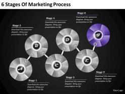 1013 business ppt diagram 6 stages of marketing process powerpoint template