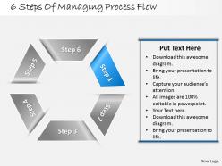1013 business ppt diagram 6 steps of managing process flow powerpoint template