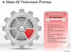 1013 business ppt diagram 6 steps of technical process powerpoint template