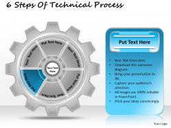 1013 business ppt diagram 6 steps of technical process powerpoint template