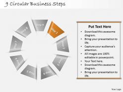 77105417 style division non-circular 9 piece powerpoint presentation diagram infographic slide
