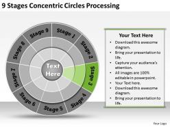 1013 business ppt diagram 9 stages concentric circles processing powerpoint template