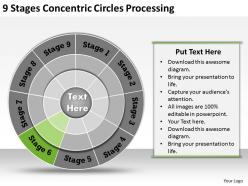1013 business ppt diagram 9 stages concentric circles processing powerpoint template