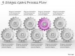 1013 business ppt diagram 9 stages gears process flow powerpoint template