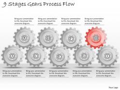 1013 business ppt diagram 9 stages gears process flow powerpoint template