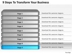 1013 business ppt diagram 9 steps to transform your business powerpoint template