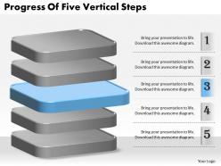 1013 business ppt diagram progress of five vertical steps powerpoint template