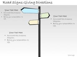 1013 business ppt diagram road signs giving directions powerpoint template