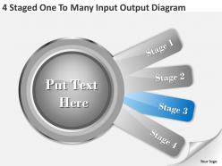 1013 business strategy consultant 4 staged one to many input output diagram powerpoint slides