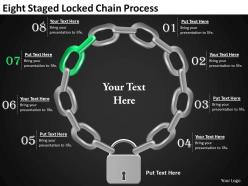 1013 business strategy eight staged locked chain process powerpoint templates ppt backgrounds for slides