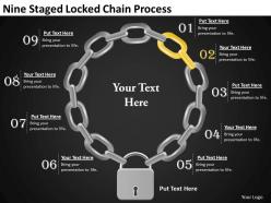 1013 marketing plan nine staged locked chain process powerpoint templates ppt backgrounds for slides