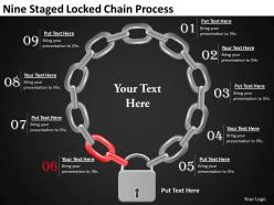 1013 marketing plan nine staged locked chain process powerpoint templates ppt backgrounds for slides