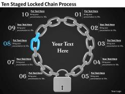 1013 project management consultancy ten staged locked chain process ppt templates backgrounds for slides