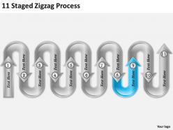 1013 project management consulting 11 staged zigzag process powerpoint templates ppt backgrounds for slides