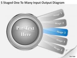 1013 strategic management consulting 5 staged one to many input output diagram powerpoint templates