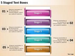 1013 Strategic Management Consulting 5 Staged Text Boxes Powerpoint Templates PPT Backgrounds For Slides