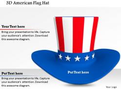 1014 3d american flag hat image graphics for powerpoint