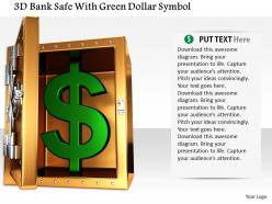 1014 3d bank safe with green dollar symbol image graphics for powerpoint