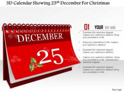 1014 3d calendar showing 25th december for christmas image graphics for powerpoint