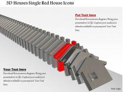 1014 3d houses single red house icons image graphics for powerpoint
