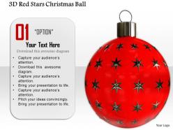 1014 3d red stars christmas ball image graphics for powerpoint