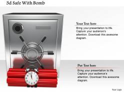 1014 3d steel safe with timer bomb image graphics for powerpoint