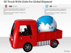 1014 3d truck with globe for global shipment image graphics for powerpoint