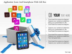 1014 Application Icons And Smartphone With Gift Box Image Graphics For Powerpoint