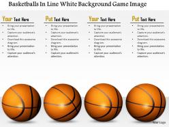 1014 basketballs in line white background game image graphics for powerpoint