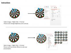 1014 blue darts hitting target board image graphics for powerpoint